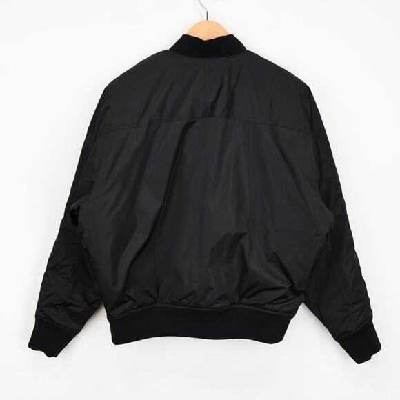 NWT Athleta Sateen Bomber Jacket Relaxed Oversized Fit Black Size Medium - Picture 5 of 11